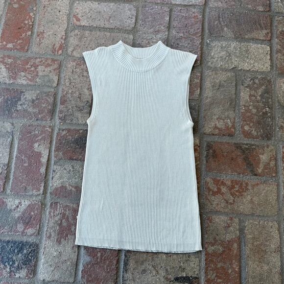 Vintage Liz Claiborne Gray 100% Silk Sleeveless Ribbed Top Size M - Picture 1 of 3
